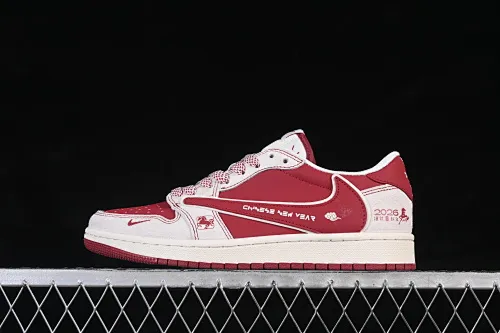 All categories Air Jordan Jordan series basketball shoes Air Jordan 1 Low High-end customized low-top sneakers Travis Scott x Fragment Design x Air Jordan 1 Low OG SP AJ1 Joe 1 burgundy beige low-top cultural casual sneakers JP2026-160